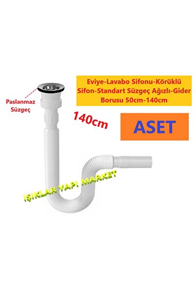 Genel Markalar Eviye-Lavabo Sifonu-Körüklü Sifon-Standart Süzgeç Ağızlı-Gider...