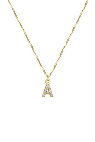 Gimora Harf Kolye Taşlı A Harfi Gümüş Kolye