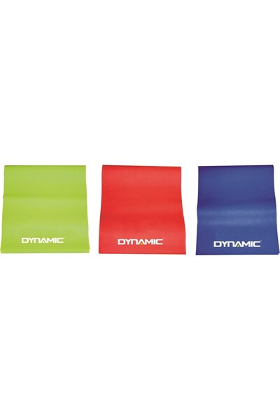 Dynamic 3’lü Pilates Band Seti – 120x15cm – 3 Ayrı Sertlikte