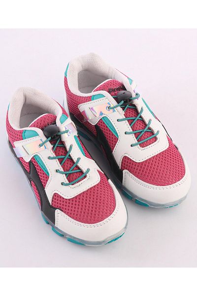 Pine kids حذاء رياضي مع أضواء LED - أبيض وردي غامق