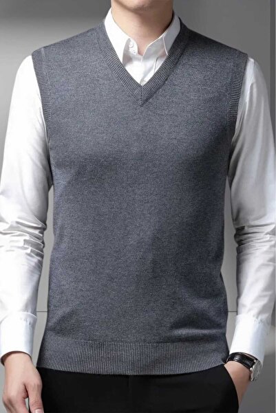 Uniquetrenders Чоловічий светр з V-подібним вирізом Светр Чоловічий светр з тонким вирізом