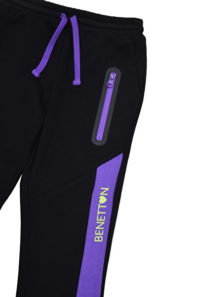 Benetton Μαύρο κοριτσίστικο αθλητικό παντελόνι