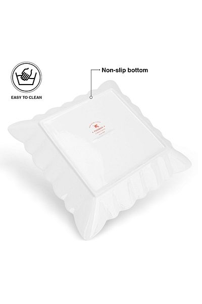 Fissman Square Shape Serving Dish 22.5cm Porcelain Christmas Printed Dish, Perfect Gift on Christmas