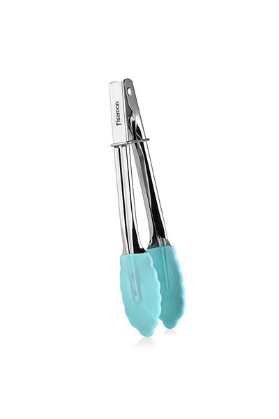 Fissman Silicone Tongs 17.5cm, Stainless Steel Handle Locking Tongs (Mint Green)