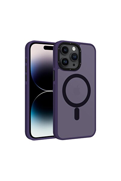 Brabus İphone 14 Pro Max Uyumlu Çift Yan Katmanlı Darbe Emici Magsafe Transpa...