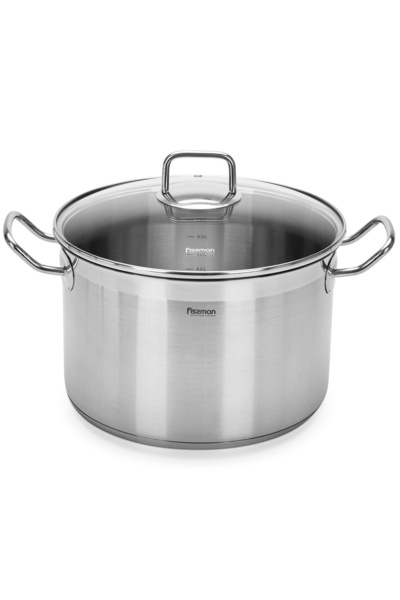 Fissman Stockpot 9.0L with Glass Lid, Staineless Steel Stockpot 26x17cm Tahar...