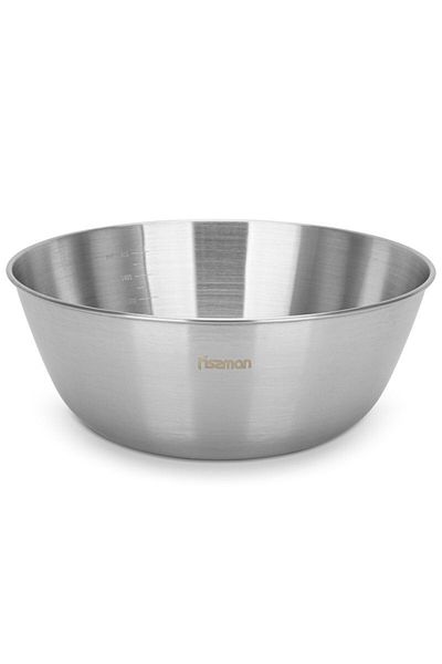Fissman Stainless Mixing Bowl 22cm With Measuring Mark Upto 1800ml For Food Preparation, Baking, Cooking