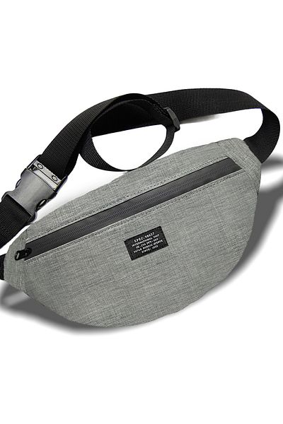 D'VERS Gray 2-Compartment Waist and Shoulder Bag
