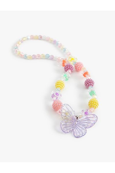 Koton Colorful Beaded Butterfly Necklace