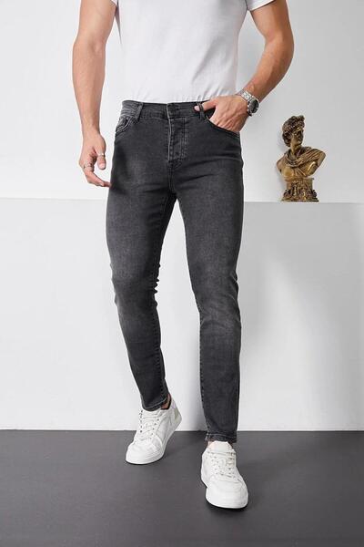 DENİM LONİ Pantaloni de jeans pentru bărbați Enerjin Denim Slim Fit afumati-6522