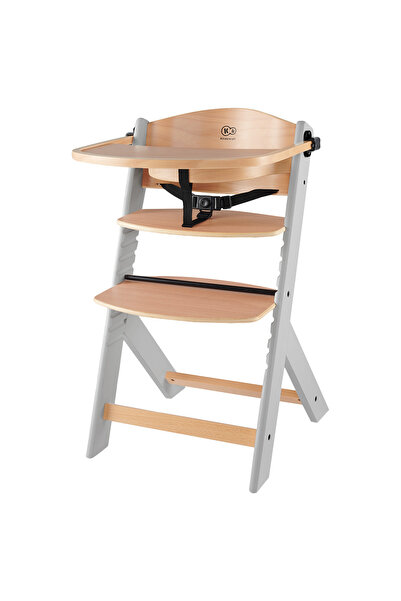 Kinderkraft - كرسي مرتفع خشبي من Enock - أرجل رمادية