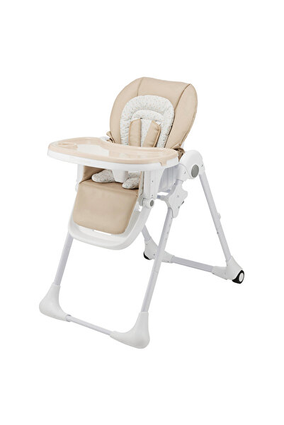 Kinderkraft - كرسي طعام مرتفع للبطن - بيج
