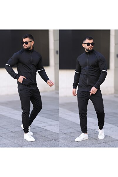 SERAZAT Ανδρικό Σετ Φόρμας - Φερμουάρ, Άνετη Λύκρα Κανονική Εφαρμογή