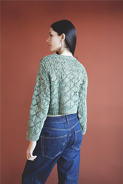 Giyim Dünyası Khaki Colored Openwork Women's Knitwear Sweater