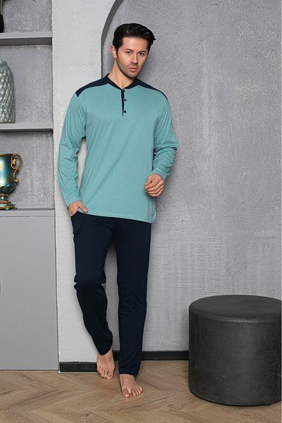 CALİA Men's 4-Season Pajama Set - Buttoned Neck