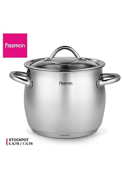 Fissman Stockpot With Glass Lid Vivien Stainless Steel 20x16.8cm/5.7LTR