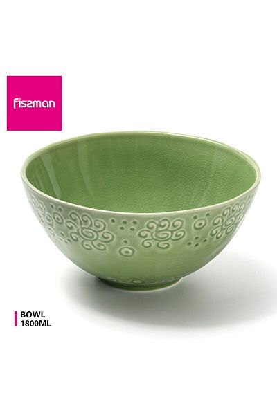 Fissman Ceramic Bowl Green 21.6cm