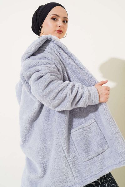 VOLT CLOTHİNG Women's Buttoned Plush Cardigan