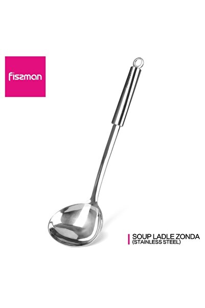 Fissman Soup Ladle w/ Hanging Hole 32x9.5cm, Stainless Steel Serving Ladle for Soup, Salad Dressing
