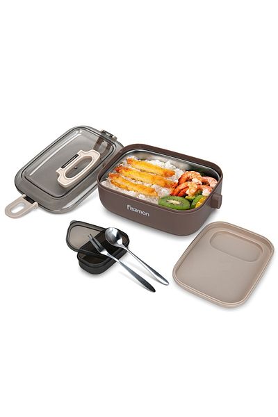 Fissman Single Deck Lunch Box 1000mL with Sauce Cup, Spoon and Fork Compartment