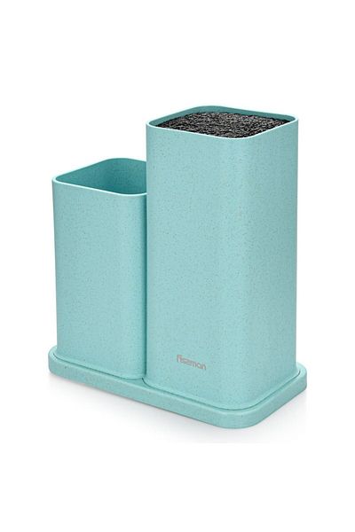 Fissman Knife Stand And Utensils Organizer Mint Green 10x10x23cm/ Mint Green 10x10x17cm