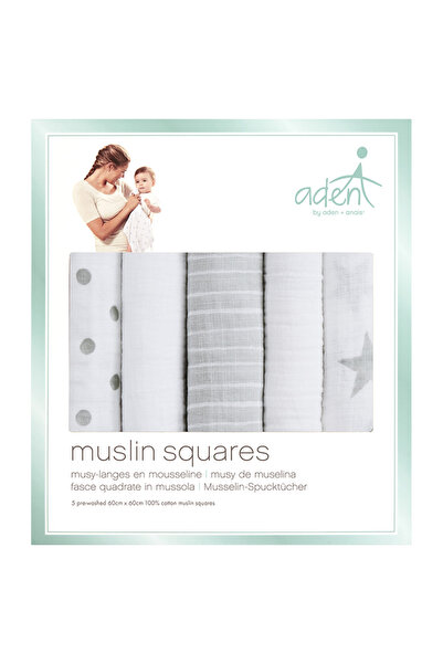 aden + anais Aden + Anais - Essentials Muslin Squares - Pack of 5 - Dusty