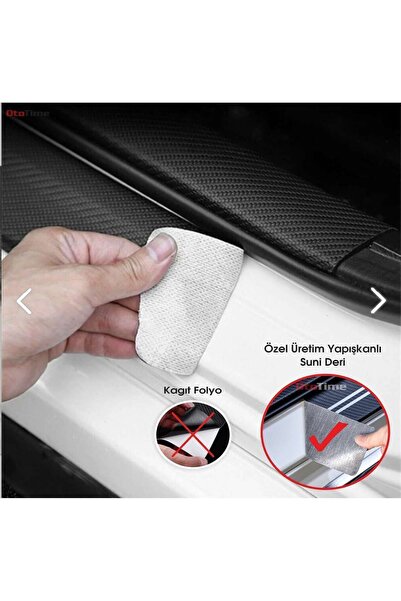 Rukye Shop Nissan Logolu Karbon Kapı Eşiği Koruyucu Bant Folyo 4'lü Set