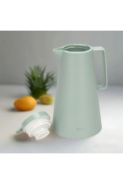 Fissman Vacuum Flask 1000mL, Modern Dallah,Matte Plastic Body With Pink Glass Liner Thermos
