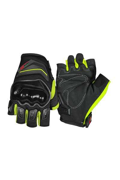 Forte GT Rs 1903D Waterproof Fingerless Motorcycle Gloves Green XL Size