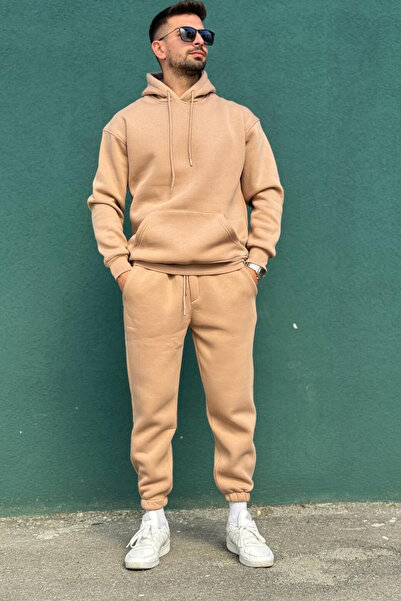 YAKAMEL Βαμβακερό σετ φόρμας με 3 κλωστές χοντρό ύφασμα