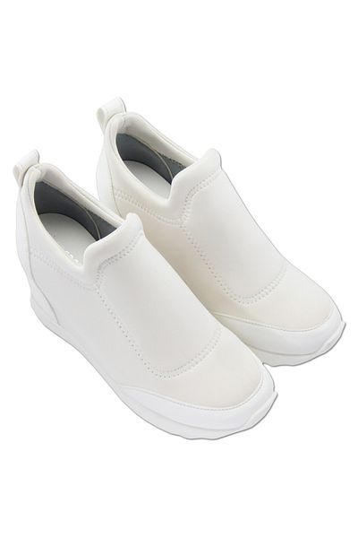 Erkan Saçmacı Anastasia White Front Face Stretch Hidden Wedge Casual Παπούτσια