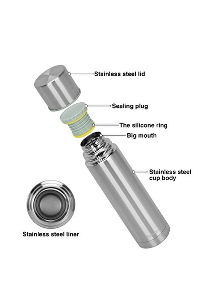 Fissman Double Wall Vacuum Flask 1000 ml Stainless Steel