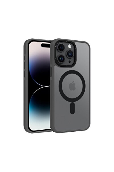 Brabus İphone 15 Pro Max Uyumlu Çift Yan Katmanlı Darbe Emici Magsafe Transpa...