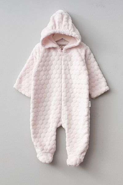 Bebitof Embossed Patterned Hooded Wellsoft Baby Astronaut Jumpsuit