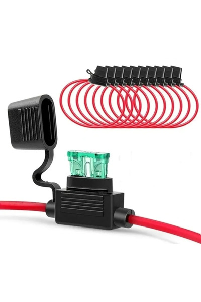 BuharaElektronik 10 Adet BE-237D-2 Kablolu BIÇAK Mini Sigorta Yuvası