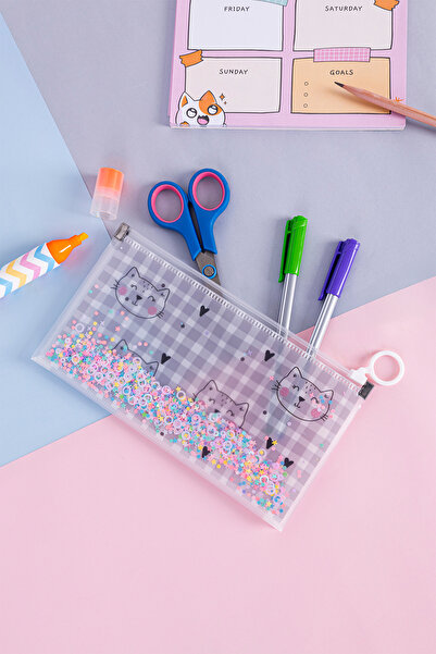 Studi Geantă transparentă cu model de pisică