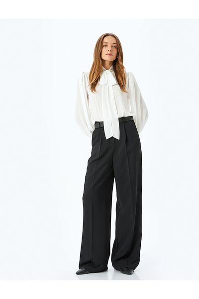Koton Long Sleeve Shawl Collar Crepe Shirt