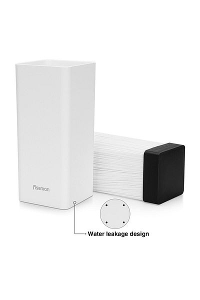 Fissman Kitchen Knife Organizer 10x10x22cm, Square Shaped, White (Plastic)