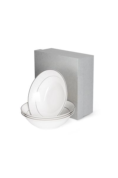 Fissman 4pcs Porcelain Salad Bowl Set, White