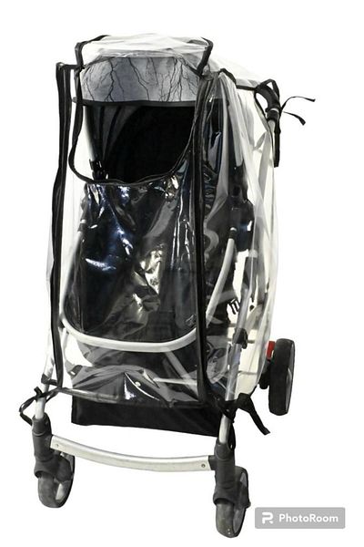 Tois Baby Zippered Baby Stroller Rain Cover Black (Compatible with All Baby Prams)