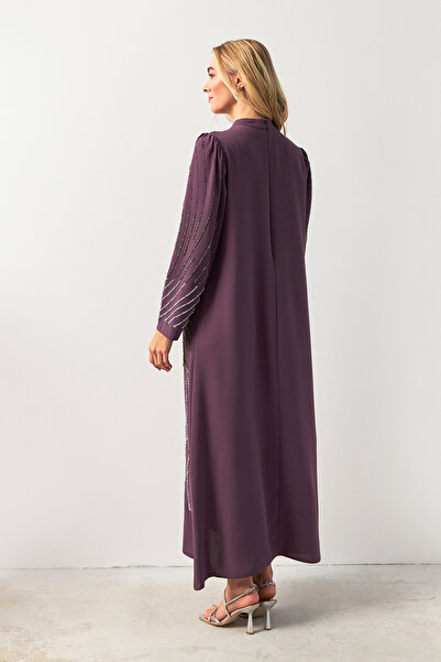 VAVİNOR Βραδινό φόρεμα λιλά Nara με πέτρα