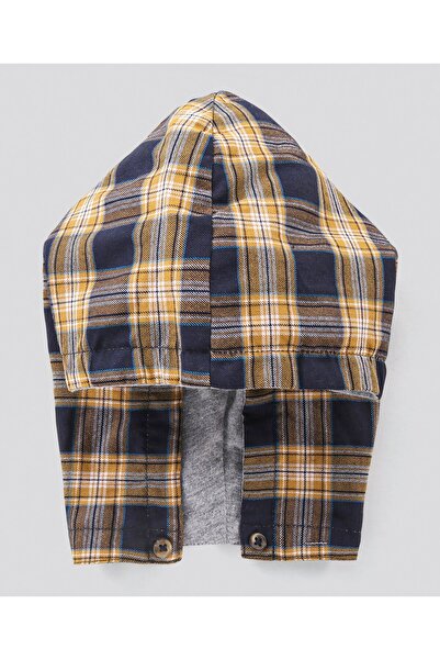 Bonfino Full Sleeves Checks Hooded  Shirt - Yellow Blue