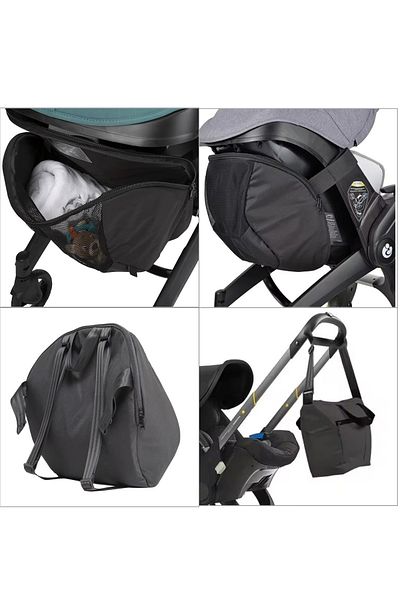 BabyCara Baby Stroller With 2 Organizer Bag Lightweight Foldable Multi-function 4-in-1 Two Way 3 Years Black