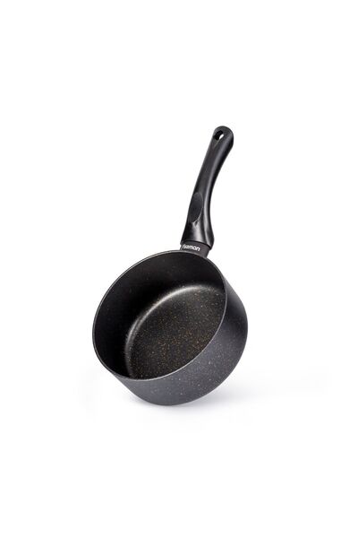 Fissman Aluminum Saucepan with Glass Lid 1.5L, Non-Stick Coating  Saucepan 16x8cm, Induction Bottom