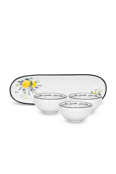 Fissman 3-Piece Gravyboatswith Tray Plate Provence Series Porcelain