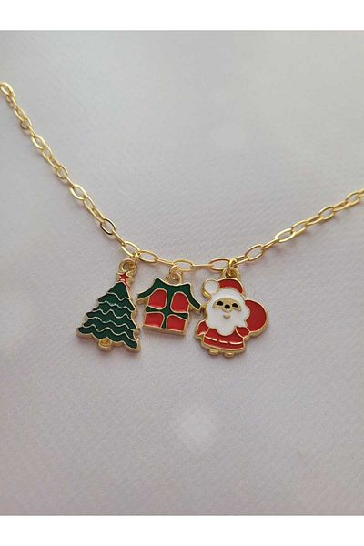 Kız Kardeşlerin Atölyesi Christmas Charm Bracelet - New Year's Bracelets, New Year's Gift, 13-22cm Bracelet