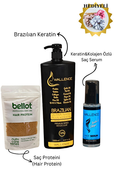 wallence Brazılıan Keratin , Saç Protein, Saç Serumu Bakım Seti