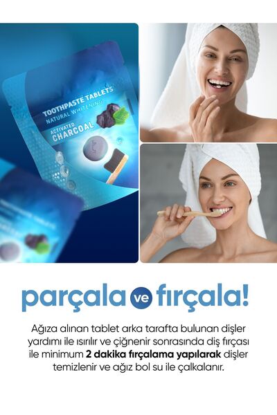 TBRUSH Beyazlatıcı ve Diş Silgisi & Beyazlatıcı Aktif Karbonlu Diş Macunu Tableti