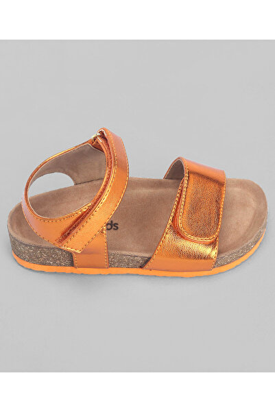 Pine kids Casual Wear Sandals with Velcro Belt Closure - Orange Metallic