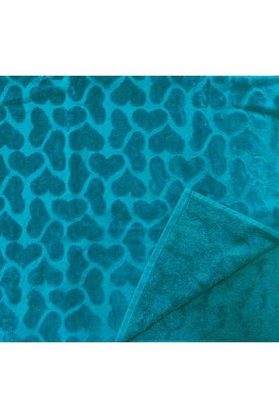 Lucy and Home Velvet Heart Patterned Set of 2 Towels 60X100Cm+40X60Cm